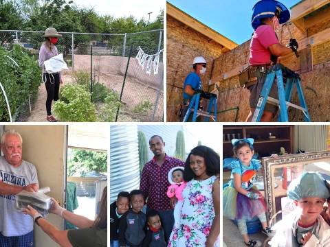 Collage of COVID grantees carrying out their work during the pandemic