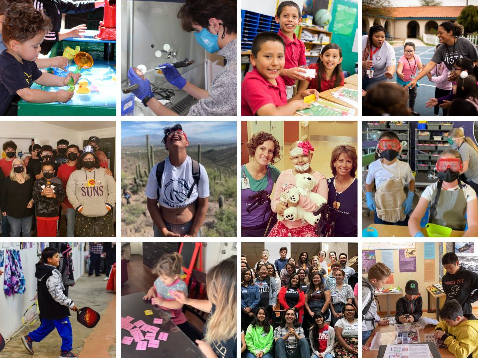 Collage of nonprofit organizations serving children