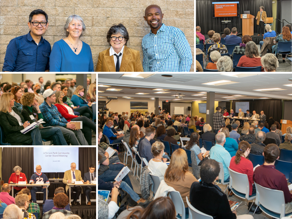 Collage of nonprofit professionals at the Reimagining Nonprofit Boards Conference.